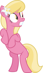 Size: 6400x10907 | Tagged: safe, artist:parclytaxel, lily, lily valley, earth pony, pony, g4, .svg available, absurd resolution, bipedal, female, flower, flower in hair, lily (flower), mare, scared, show accurate, simple background, solo, transparent background, vector
