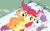 Size: 555x342 | Tagged: safe, edit, edited screencap, screencap, apple bloom, scootaloo, sweetie belle, earth pony, pegasus, pony, unicorn, g4, one bad apple, cutie mark crusaders, female, filly, looking at you, lying down, on back, pomf, smiling