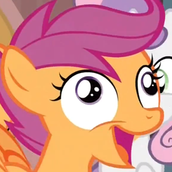 Size: 578x578 | Tagged: safe, screencap, scootaloo, g4, my little pony: friendship is magic, one bad apple, derp