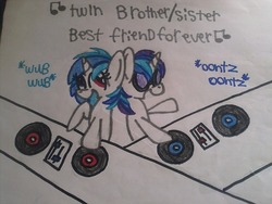 Size: 500x375 | Tagged: safe, dj pon-3, shining armor, vinyl scratch, ask the teenage ponies, g4, tumblr