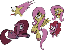 Size: 900x705 | Tagged: safe, artist:colossalstinker, fluttershy, pinkie pie, earth pony, pegasus, pony, g4, expressions, female, mare, simple background, transparent background