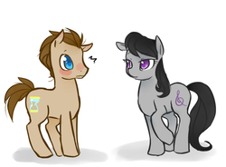 Size: 720x530 | Tagged: safe, artist:xarakayx, doctor whooves, octavia melody, time turner, g4, blushing, doctavia, female, male, shipping, straight