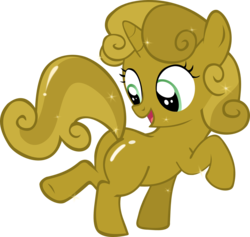 Size: 1800x1705 | Tagged: safe, artist:cwossie, sweetie belle, pony, unicorn, g4, one bad apple, butt, female, filly, plot, simple background, sweetie gold, transparent background, vector