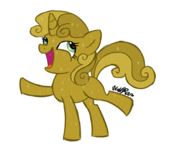 Size: 1817x1630 | Tagged: safe, artist:wolframclaws, sweetie belle, pony, unicorn, g4, one bad apple, female, simple background, solo, sweetie gold, transparent background