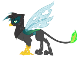 Size: 1798x1367 | Tagged: dead source, safe, artist:lowhitney, gilda, changeling, griffon, g4, changelingified, female, simple background, solo, transparent background