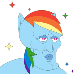 Size: 636x624 | Tagged: safe, artist:aj-shep, rainbow dash, g4, handsome squidward, male, spongebob squarepants, squidward tentacles, the two faces of squidward