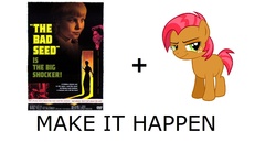 Size: 1267x704 | Tagged: safe, babs seed, g4, my little pony: friendship is magic, one bad apple, all caps, exploitable meme, make it happen, meme, meta, the bad seed