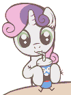 Size: 101x135 | Tagged: safe, artist:pix3m, sweetie belle, pony, g4, one bad apple, animated, cup, drink, female, milkshake, pixel art, simple background, solo, transparent background