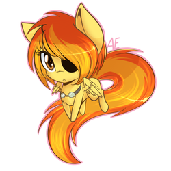 Size: 800x800 | Tagged: safe, artist:spittfireart, spitfire, pegasus, pony, g4, alternate hairstyle, chibi, goggles, simple background, solo, white background