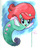 Size: 600x745 | Tagged: safe, artist:amy mebberson, sea pony, seahorse, ariel, disney, disney princess, ponified, shoo be doo, solo, the little mermaid, traditional art