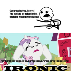 Size: 500x502 | Tagged: safe, sweetie belle, g4, ironic, meta, rage face