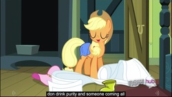 Size: 1920x1080 | Tagged: safe, screencap, applejack, g4, one bad apple, youtube caption