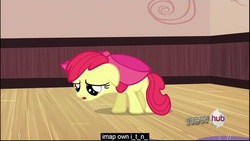 Size: 1920x1080 | Tagged: safe, screencap, apple bloom, g4, one bad apple, youtube caption