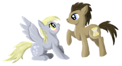 Size: 627x338 | Tagged: safe, artist:brookreed, derpy hooves, doctor whooves, time turner, pegasus, pony, g4, female, mare, ship:doctorderpy, shipping, simple background, transparent background