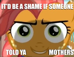 Size: 897x700 | Tagged: safe, edit, edited screencap, screencap, babs seed, pony, g4, one bad apple, caption, image macro, meme, solo, text