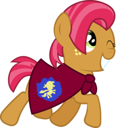 Size: 5000x5529 | Tagged: dead source, safe, artist:fehlung, babs seed, earth pony, pony, g4, one bad apple, absurd resolution, cape, clothes, simple background, solo, transparent background, vector
