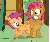 Size: 500x423 | Tagged: safe, screencap, babs seed, scootaloo, g4, one bad apple, animated, butt bump, butt rub, butt to butt, butt touch, female, grinding, out of context