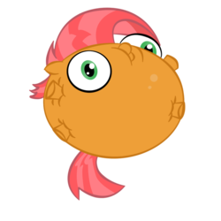 Size: 936x936 | Tagged: safe, artist:zomgitsalaura, babs seed, pony, g4, blimp seed, inflation, solo