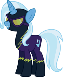 Size: 4706x5683 | Tagged: safe, artist:90sigma, trixie, pony, unicorn, g4, absurd resolution, clothes, costume, female, goggles, mare, shadowbolts, shadowbolts costume, simple background, solo, transparent background, vector