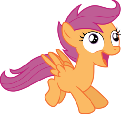 Size: 6521x6128 | Tagged: safe, artist:mehoep, scootaloo, pegasus, pony, g4, absurd resolution, derp, excited, female, filly, foal, open mouth, simple background, solo, transparent background, vector