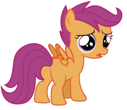 Size: 5000x4324 | Tagged: safe, artist:rainbowderp98, scootaloo, pony, g4, .ai available, .svg available, absurd resolution, butt, female, plot, sad, scootabutt, simple background, solo, transparent background, vector