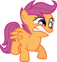 Size: 8267x8968 | Tagged: safe, artist:rainbowplasma, scootaloo, pegasus, pony, g4, absurd resolution, derp, female, filly, foal, simple background, solo, transparent background, vector