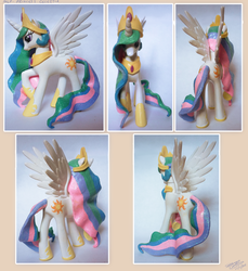 Size: 900x981 | Tagged: safe, artist:sophiesplushies, princess celestia, pony, g4, brushable, customized toy, irl, photo, solo, toy