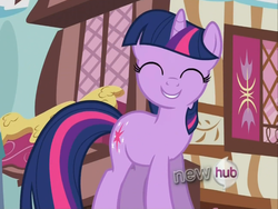 Size: 921x693 | Tagged: safe, screencap, twilight sparkle, g4, one bad apple, cute, smiling