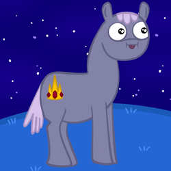 Size: 614x614 | Tagged: safe, artist:scaramouche-fandango, adventure time, crown, ice king, male, ponified, poo brain