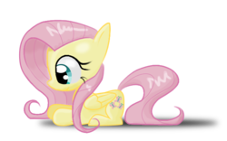 Size: 640x400 | Tagged: safe, artist:kriahfox, fluttershy, pegasus, pony, g4, cute, female, mare, prone, simple background, solo, transparent background