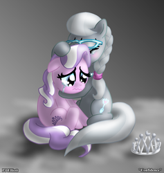 Size: 2018x2128 | Tagged: safe, artist:sephiroth7734, diamond tiara, silver spoon, earth pony, pony, g4, comforting, cute, diamondbetes, glasses