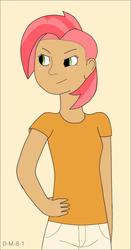 Size: 763x1454 | Tagged: safe, artist:d-m-8-1, babs seed, human, g4, clothes, female, humanized, shirt, solo