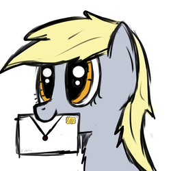 Size: 900x900 | Tagged: safe, artist:natipie, derpy hooves, pegasus, pony, g4, female, mare, underp