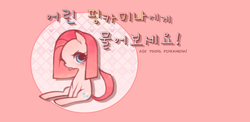 Size: 1228x600 | Tagged: safe, pinkie pie, ask young pinkamena, g4, ask, korean, pinkamena diane pie, younger