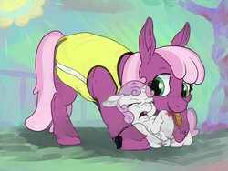 Size: 1280x960 | Tagged: safe, artist:spectralunicorn, cheerilee, sweetie belle, earth pony, pony, unicorn, g4, bandage, clothes, female, horn, injured, unshorn fetlocks, vest, whistle