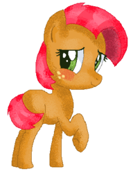 Size: 298x388 | Tagged: safe, artist:badgecollector4371, babs seed, g4, blushing, covering, pixel art, tail covering