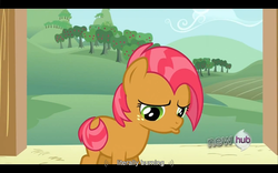Size: 1024x640 | Tagged: safe, screencap, babs seed, g4, one bad apple, youtube caption