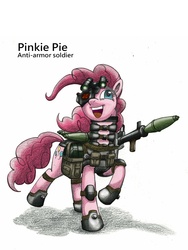 Size: 1500x2000 | Tagged: safe, artist:george5408, artist:rex42, pinkie pie, g4, gun, military, rocket launcher, rpg-7