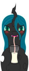 Size: 1000x2451 | Tagged: safe, artist:sweet-sugar-cube, queen chrysalis, g4, milk, simple background, solo, transparent background