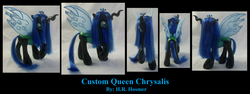 Size: 2916x1092 | Tagged: safe, artist:gryphyn-bloodheart, queen chrysalis, g4, brushable, customized toy, irl, photo, solo, toy