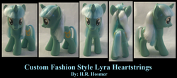 Size: 2308x1016 | Tagged: safe, artist:gryphyn-bloodheart, lyra heartstrings, pony, g4, customized toy, fashion style, irl, photo, solo, toy