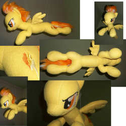 Size: 1500x1500 | Tagged: safe, artist:tres-apples, spitfire, pony, g4, flying, irl, photo, plushie, solo