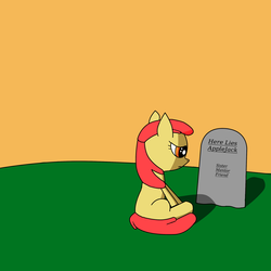 Size: 2400x2400 | Tagged: safe, artist:ahack13, apple bloom, g4, grave, sad