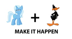 Size: 908x485 | Tagged: safe, trixie, g4, all caps, daffy duck, exploitable meme, looney tunes, make it happen, meme