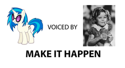 Size: 908x495 | Tagged: safe, dj pon-3, vinyl scratch, g4, all caps, exploitable meme, make it happen, meme, meta, shirley temple