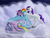 Size: 1600x1200 | Tagged: safe, artist:adalbertus, rainbow dash, rarity, twilight sparkle, pegasus, pony, vampire, vampony, g4, butt, cloud, cloudy, fangs, female, imminent infection, lesbian, mare, open mouth, plot, polyamory, raritwidash, red eyes, ship:raridash, ship:rarilight, ship:twidash, shipping, threesome, wide eyes, wingboner