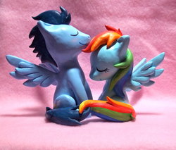 Size: 900x768 | Tagged: safe, rainbow dash, soarin', g4, female, irl, kissing, male, photo, sculpture, ship:soarindash, shipping, straight