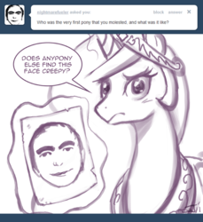 Size: 650x711 | Tagged: safe, artist:johnjoseco, princess celestia, alicorn, human, pony, ask princess molestia, princess molestia, g4, ask, comic, this man, tumblr