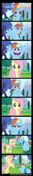 Size: 900x4660 | Tagged: safe, artist:mlp-silver-quill, derpy hooves, fluttershy, rainbow dash, pegasus, pony, g4, ^^, bloodshot eyes, comic, eyes closed, female, funny face, mare, staring contest