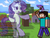 Size: 1280x960 | Tagged: safe, artist:kinkyspree, applejack, fluttershy, pinkie pie, rainbow dash, rarity, twilight sparkle, pony, unicorn, g4, bipedal, crossover, herobrine, minecraft